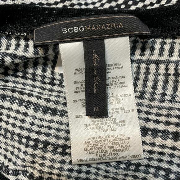 BCBGMaxazria Dress Size Medium "Crista" in Comb Longsleeve Sheath Midi Print - Picture 6 of 6